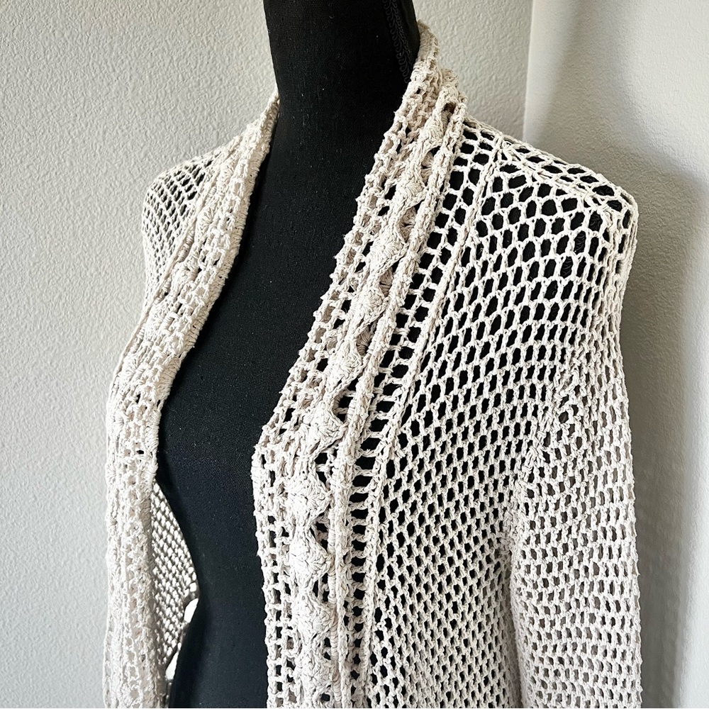 EXC • Free People Harmony Crochet Cardigan in Cream • - Picture 3 of 10